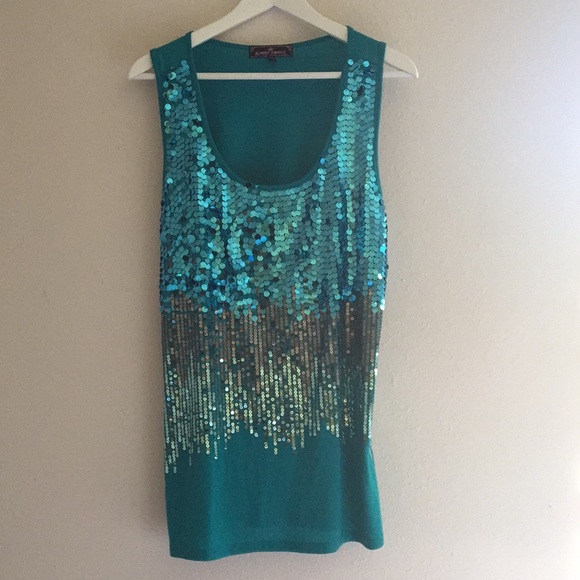teal sequin top